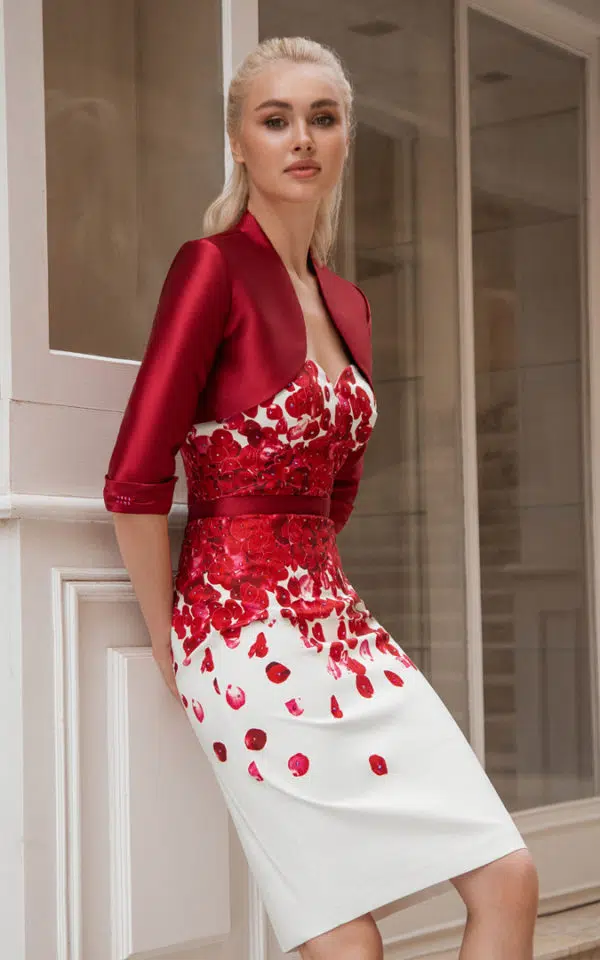 Robe de cocktail Rouge Ecru