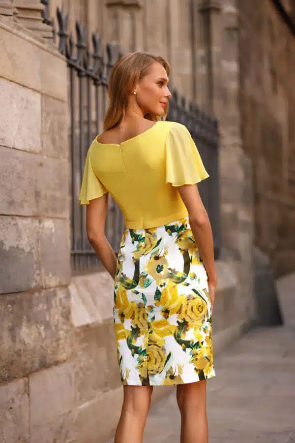 robe de cocktail 2024 ro663 jaune 2