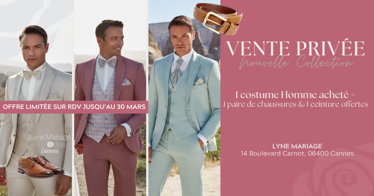 1 costume acheté = chaussures & ceinture offertes !