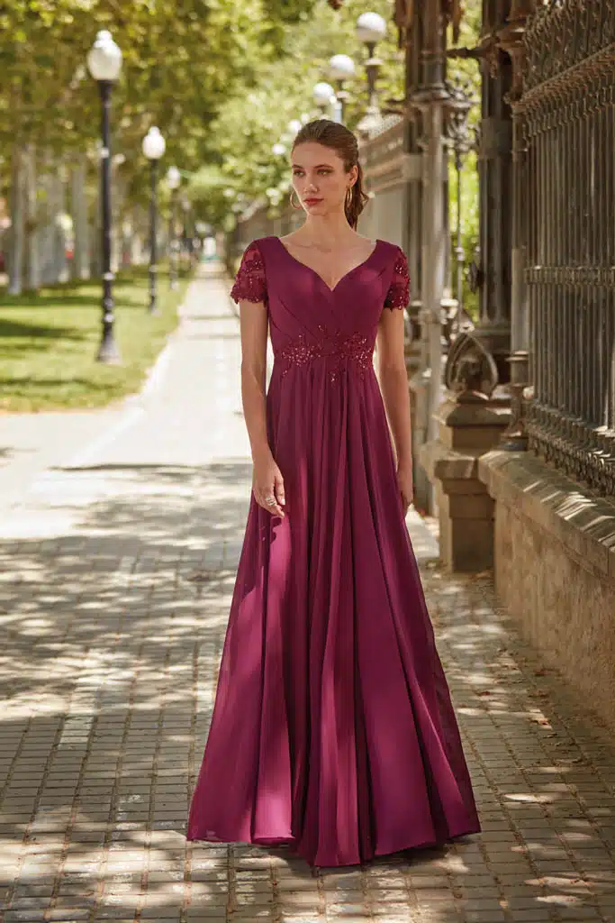 robe de cocktail lyne mariage r141n aubergine 1