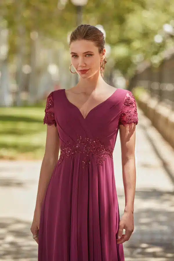 robe de cocktail lyne mariage r141n aubergine 2
