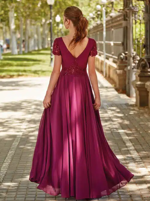 robe de cocktail lyne mariage r141n aubergine 3