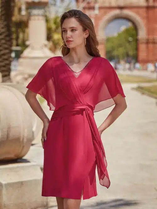 robe de cocktail lyne mariage r182c framboise 1