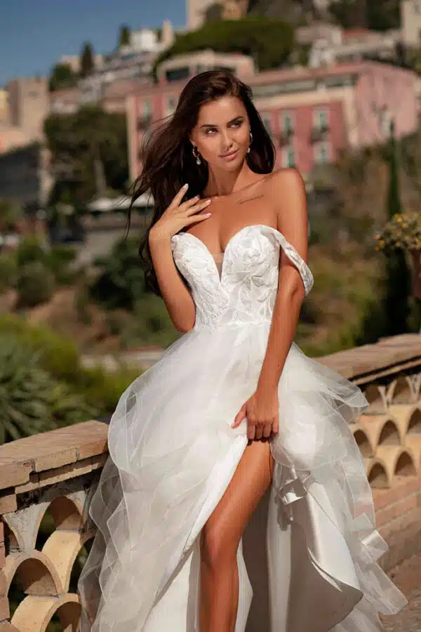 robe de cocktail lyne mariage rp074 ecru 3