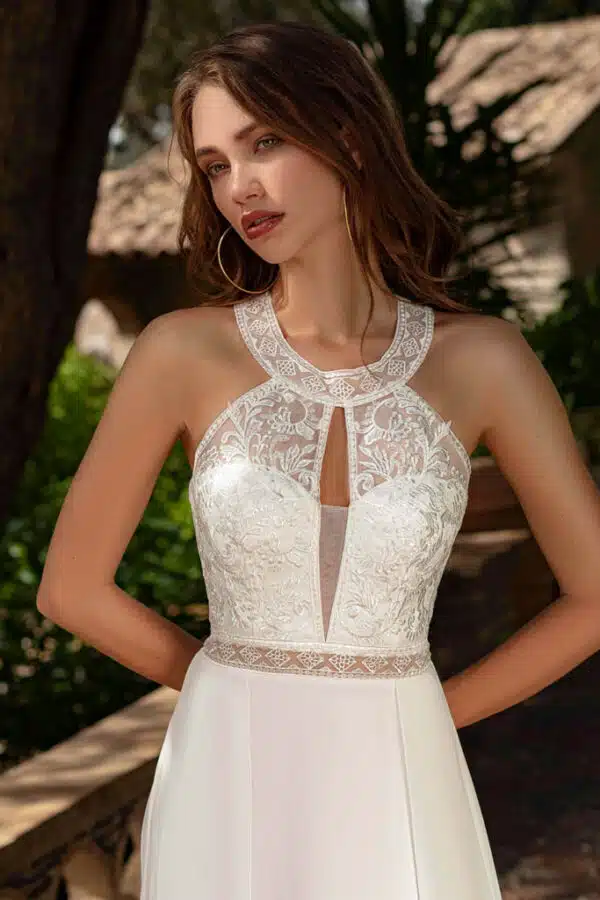 robe de cocktail lyne mariage rp081 ecru 2