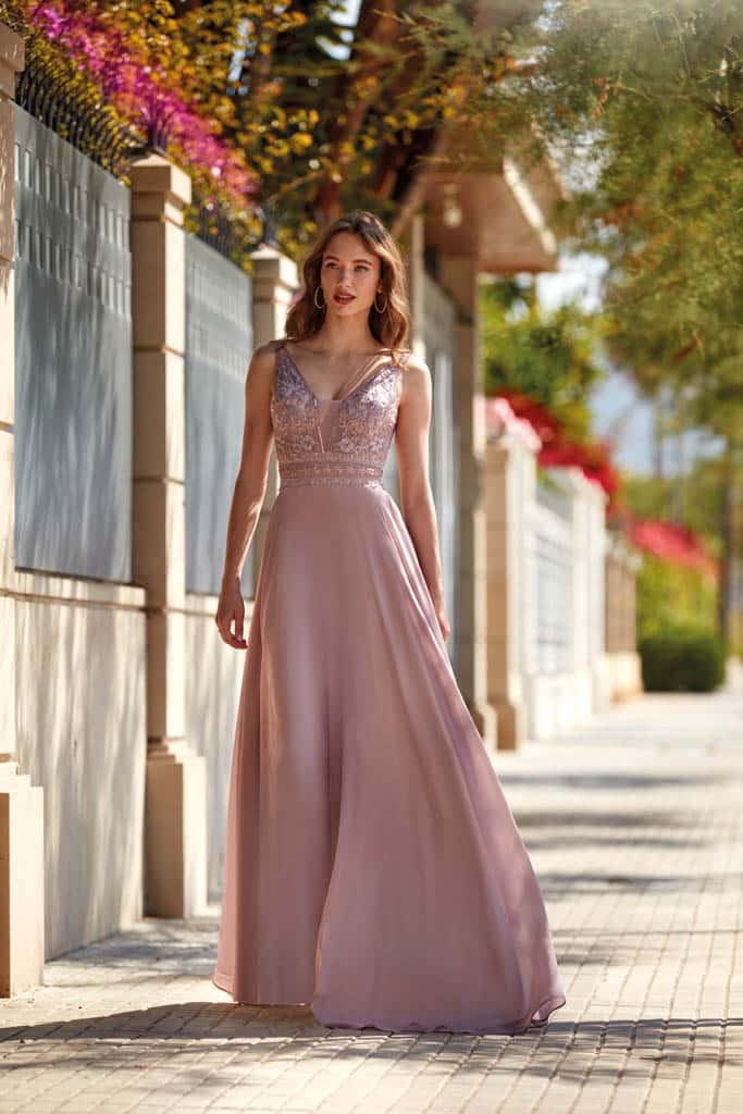 robe de cocktail lyne mariage rp104 beige rose 1