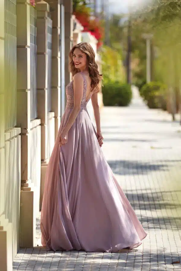 robe de cocktail lyne mariage rp104 beige rose 3