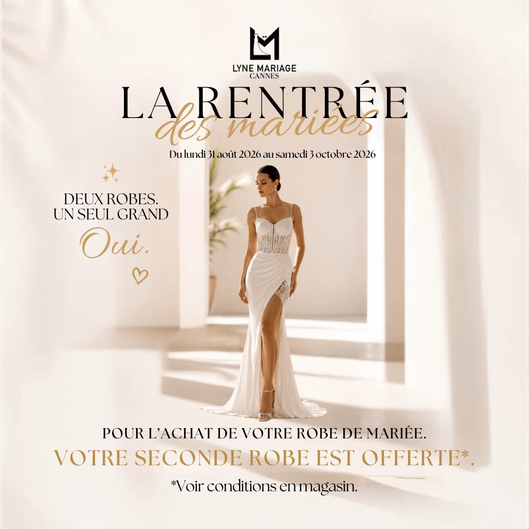 La Rentrée des Mariées - seconde robe offerte chez Lyne Mariage Cannes
